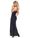 Robe longue à décolleté plongeant noire argentée - Cottelli PARTY