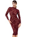 Robe fourreau en tulle floqué Kink Royal F384 - Noir Handmade