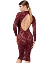 Robe fourreau en tulle floqué Kink Royal F384 - Noir Handmade