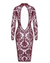 Robe fourreau en tulle floqué Kink Royal F384 - Noir Handmade