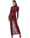 Robe fendue en tulle floqué Kink Royal F383 - Noir Handmade