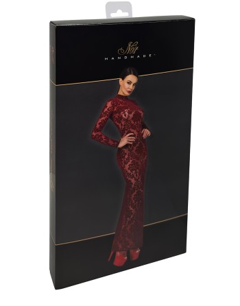 Robe fendue en tulle floqué Kink Royal F383 - Noir Handmade