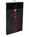 Robe fendue en tulle floqué Kink Royal F383 - Noir Handmade