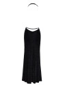 Robe longue fendue Onyx F373 - Noir Handmade