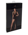 Robe longue fendue Onyx F373 - Noir Handmade