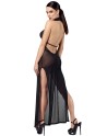 Robe longue en maille pailletée Onyx F372 - Noir Handmade