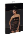 Mini robe floquée à épaules nues Bondesque F359 - Noir Handmade