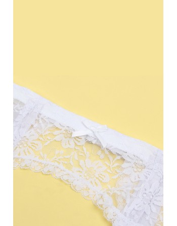 Porte-jarretelles et string Blanc - Litolu Lingerie