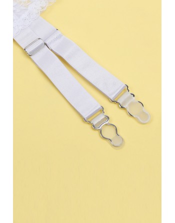 Porte-jarretelles et string Blanc - Litolu Lingerie