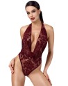 Body en tulle floqué Kink Royal F386 - Noir Handmade