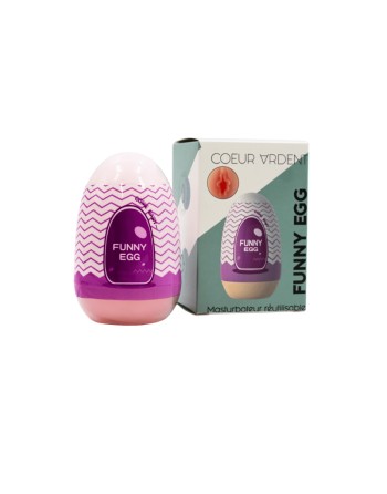 Gaine Masturbatrice Réutilisable FUNNY EGG – Design Réaliste Vagin lèvres charnus