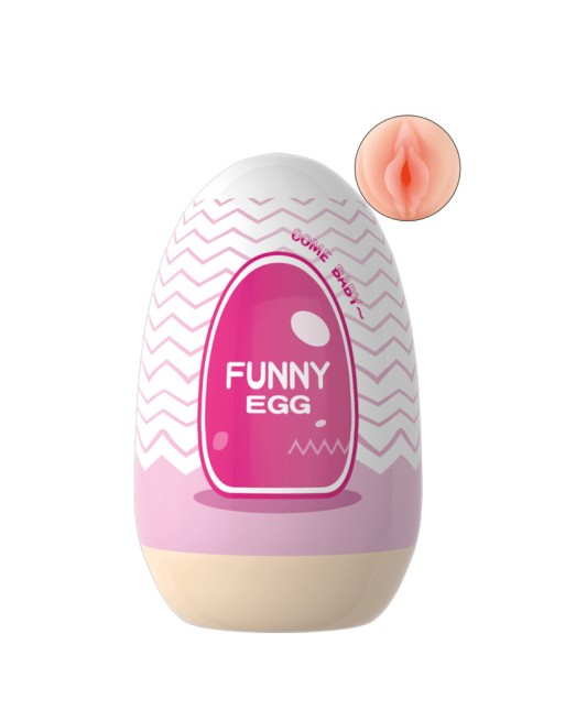 Gaine Masturbatrice Réutilisable FUNNY EGG – Design Réaliste Vagin lèvres épaisses