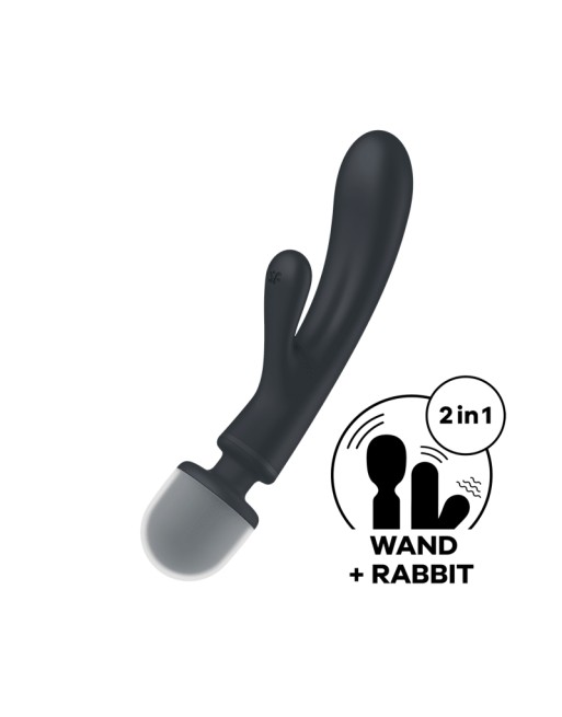 Triple lover Rabbit et Wand Satisfyer - Noir