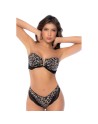 Bikini Bandeau Léopard avec Dentelle 