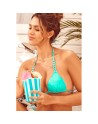 Bikini Turquoise Vinyle avec Chaînettes 