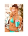 Bikini Turquoise Vinyle avec Chaînettes 