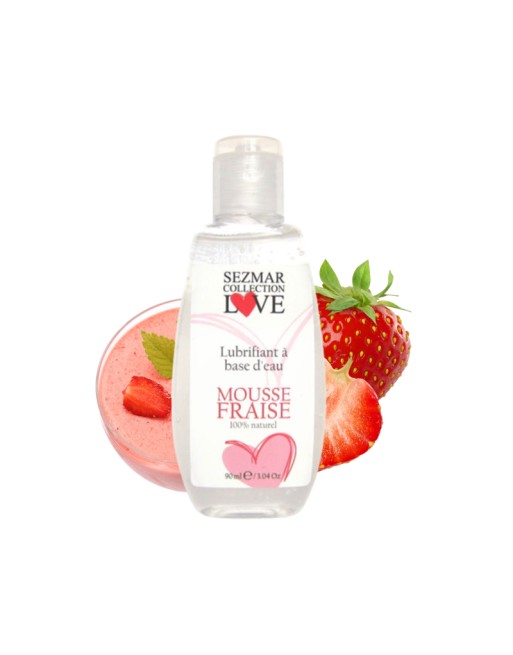 Lubrifiant à base d'eau 100% naturel Mousse fraise 90 ml 