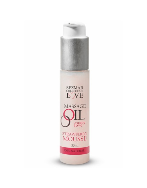 Huile de massage comestible mousse de fraise 50ml 