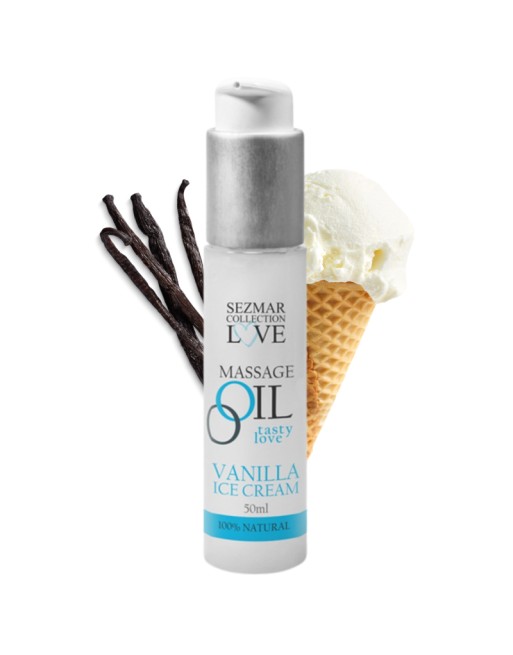 Huile de massage comestible Vanille glacée 50ml 