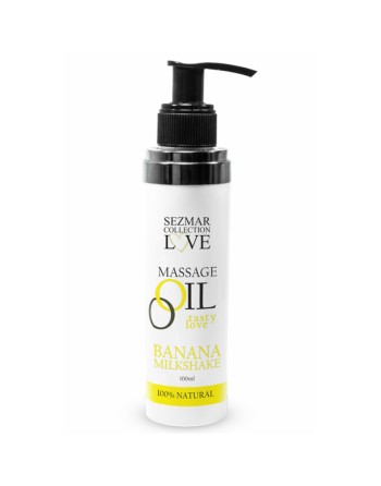 Huile de massage comestible milkshake banane 100ml 100% naturelle 