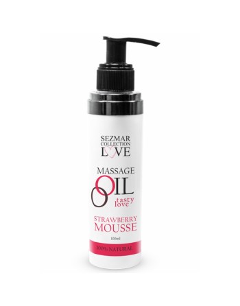 Huile de massage comestible mousse de fraise 100ml 100% naturelle 
