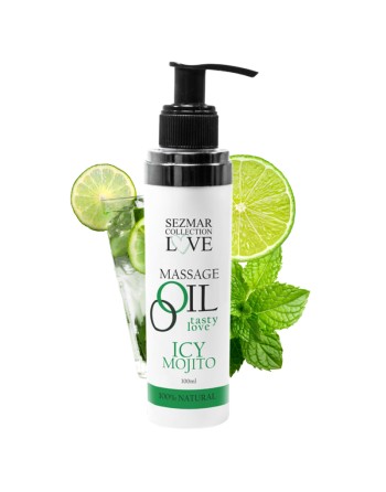 Huile de massage comestible mojito menthe 100ml 100% naturelle 