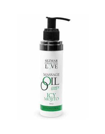 Huile de massage comestible mojito menthe 100ml 100% naturelle 