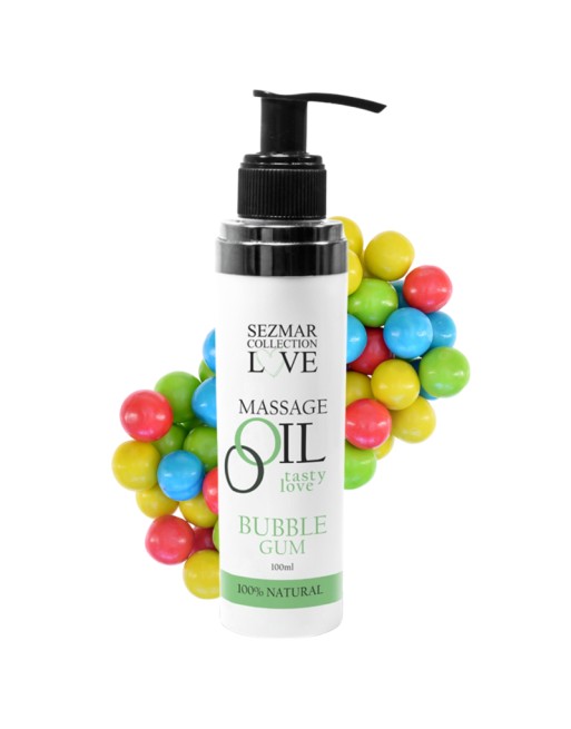 Huile de massage comestible bubble gum 100ml 100% naturelle 