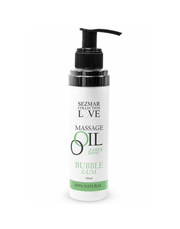 Huile de massage comestible bubble gum 100ml 100% naturelle 