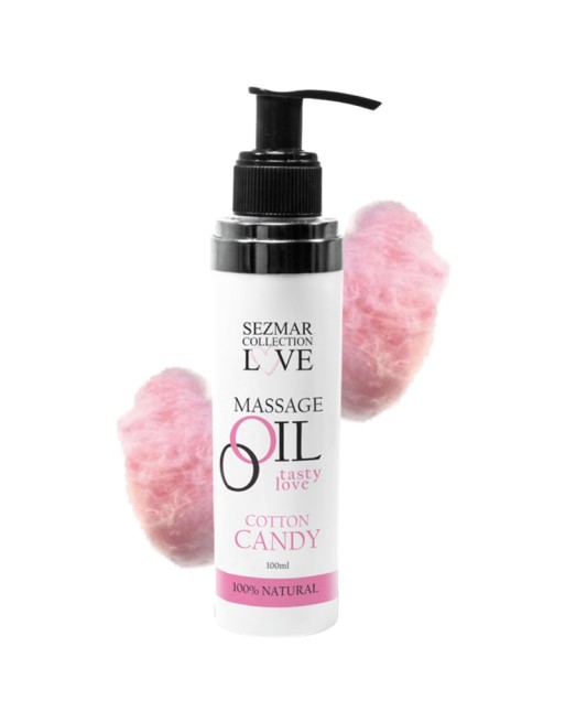 Huile de massage comestible Barbe à papa 100ml 100% naturelle  