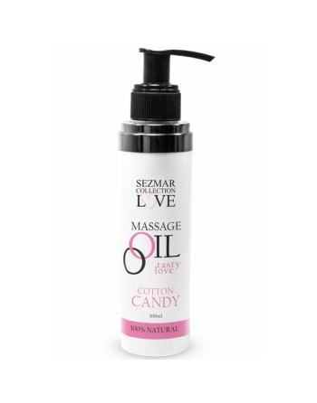 Huile de massage comestible Barbe à papa 100ml 100% naturelle  