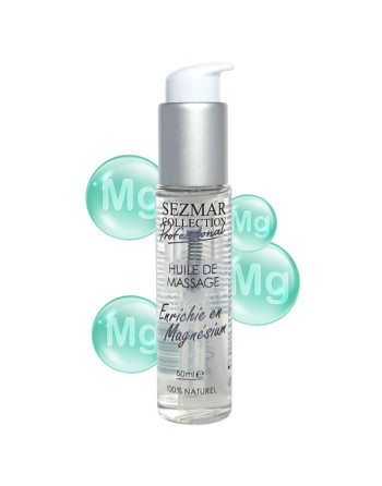 Huile de massage professionnelle Enrichie en Magnésium 100% naturelle 50 ml 