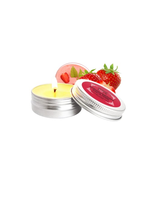 Mini Bougie de massage mousse de fraise 30ml 100% naturelle 