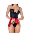Accessoire coquin en satin réversible noir  rouge 