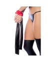 Accessoire coquin en satin réversible noir  rouge 