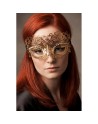 Masque vénitien Giulia rigide doré avec strass