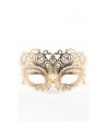 Masque vénitien Giulia rigide doré avec strass
