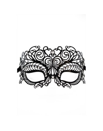 Masque vénitien Giulia rigide noir avec strass