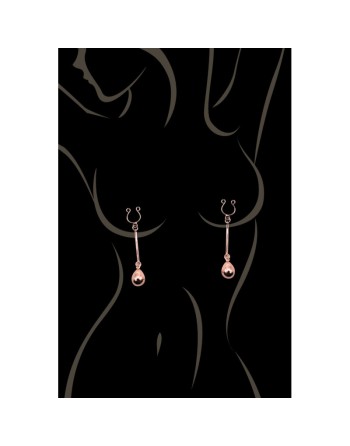 Bijou pince téton, forme perle doré rose