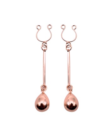 Bijou pince téton, forme perle doré rose