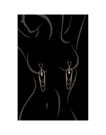 Bijoux de seins avec 3 chainettes doré rose et une perle