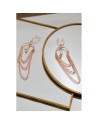 Bijoux de seins avec 3 chainettes doré rose et une perle