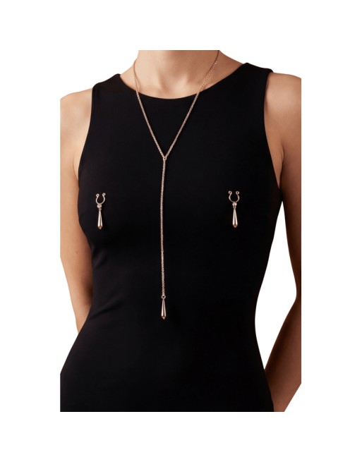 bijoux de corps, pinces de seins goutte et tour de cou chainette