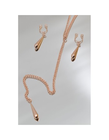 bijoux de corps, pinces de seins goutte et tour de cou chainette