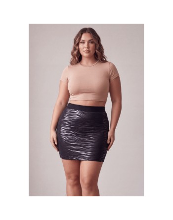 Jupe longue noire imprimé zébré Emma