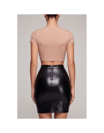 Jupe sexy longue noire wetlook Inaya