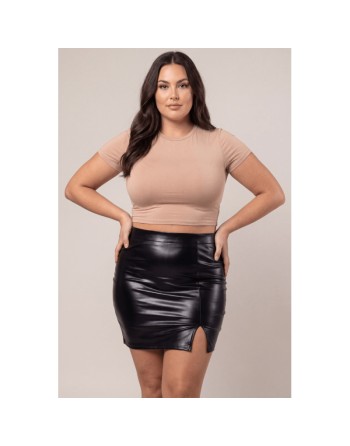 Jupe sexy longue noire wetlook Inaya