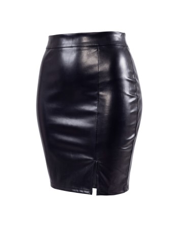 Jupe sexy longue noire wetlook Inaya