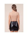 Jupe sexy courte noire wetlook Alessia