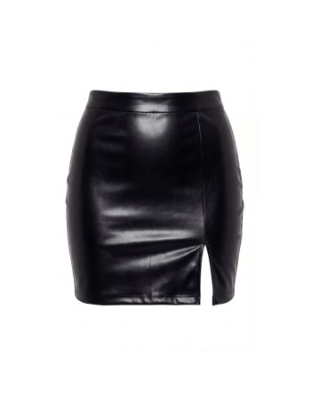 Jupe sexy courte noire wetlook Alessia
